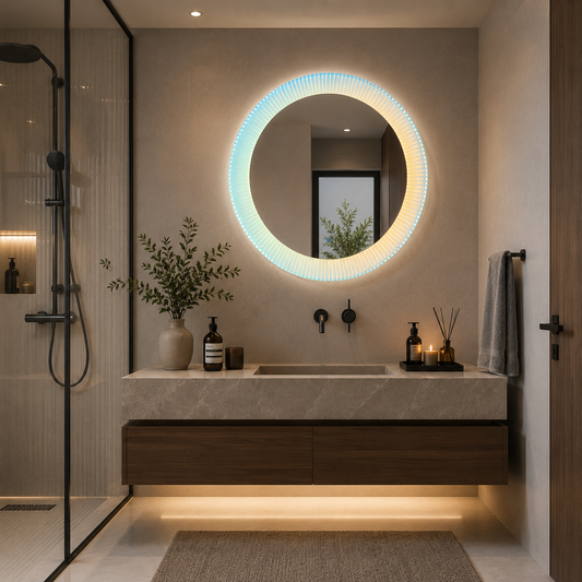 Specchio Giga LED, 80x60cm, Silver, Touch, luce 6000K
