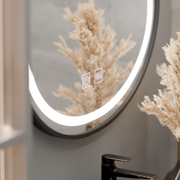 Oglinda LED Ovala 60x80cm VETRO Touch Sistem Dezaburire Dimabila, Rama Neagra Oglinzi Korman E Default Title Alessandro Design