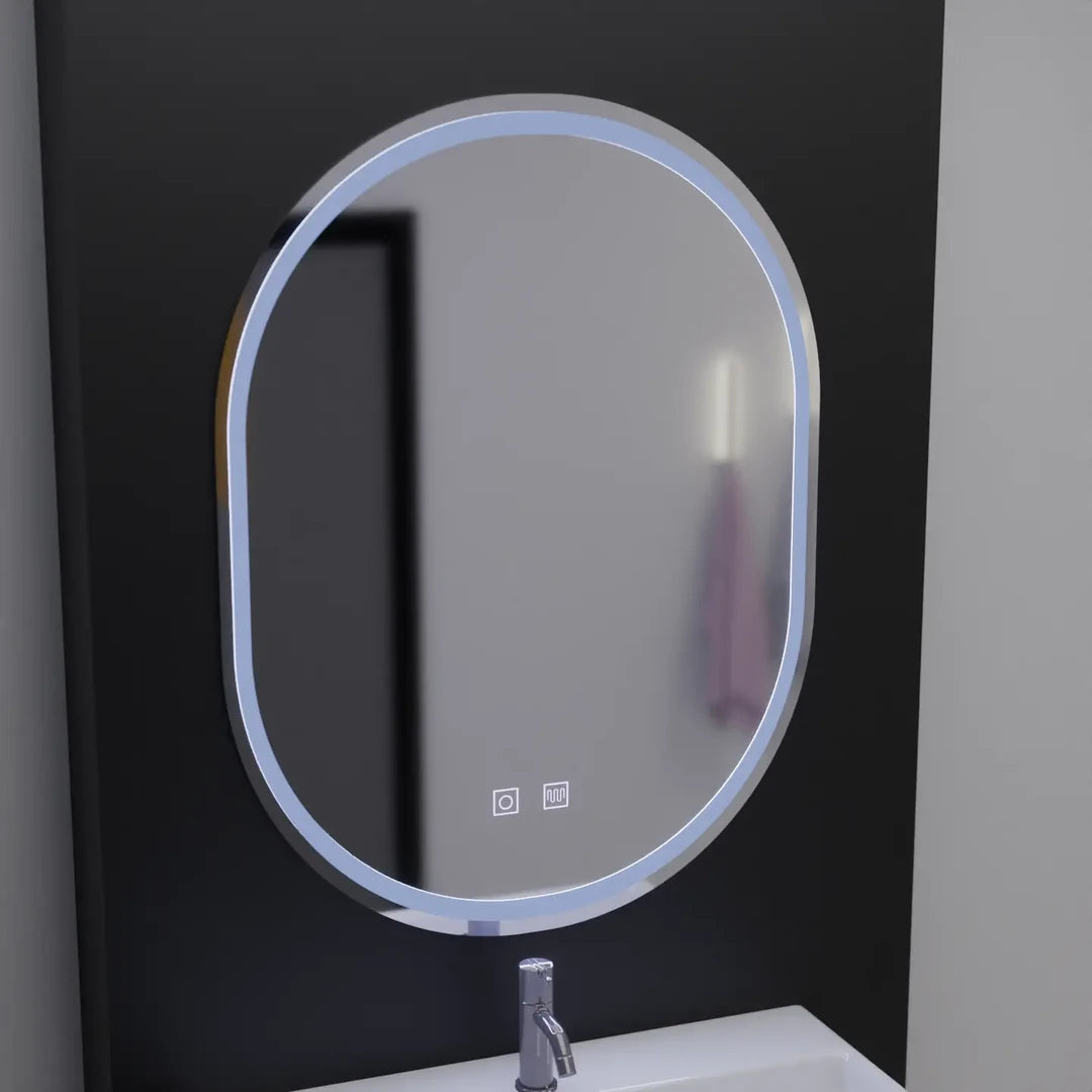 Specchio ovale LED, 60x80cm, Velara Touch, Sistema Demister, Specchi Dimmerabili Korman E Titolo predefinito Alessandro Design