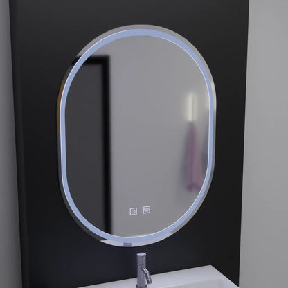 Specchio ovale LED, 60x80cm, Velara Touch, Sistema Demister, Specchi Dimmerabili Korman E Titolo predefinito Alessandro Design