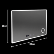 Oglinda LED Rectangulara 100x60 Aura Riflesso Puro MotionGlow Marcello, Sistem Dezaburire, Ceas, Dimabila