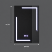 Specchio rettangolare a LED, 50x70 cm, ECLISSA Touch, Sistema Demister, Dimmerabile