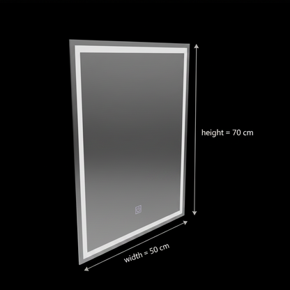 Oglinda LED Rectangulara, 50x70cm, FRAME Basic Touch