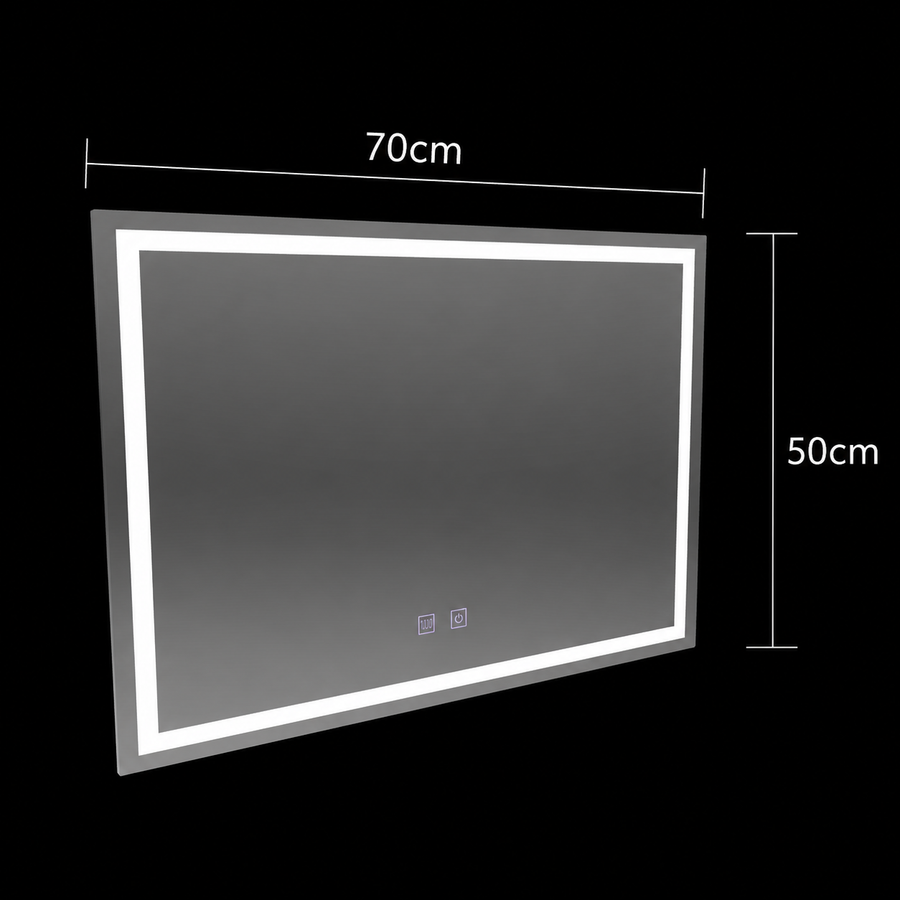 Oglinda LED Rectangulara, 70x50cm, RADIANTE Touch , Sistem Dezaburire, Dimabila