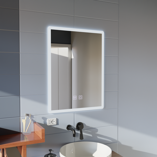 Specchio LED rettangolare, 60x80cm, Touch VENERA, Sistema Demister, Specchi Dimmerabili Korman E Titolo predefinito Alessandro Design