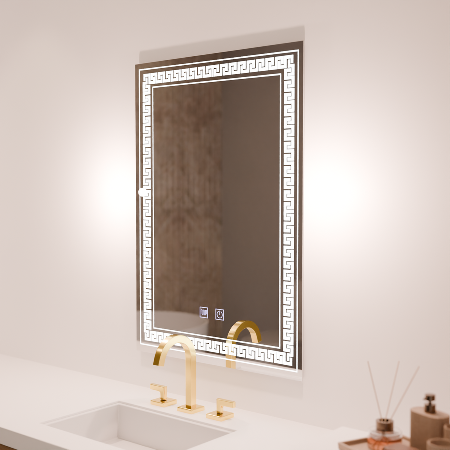 Specchio LED rettangolare, 60x80cm, Touch Vivido, Sistema Demister, Specchi Dimmerabili Korman E Titolo predefinito Alessandro Design