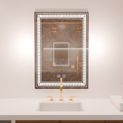 Specchio LED rettangolare, 60x80cm, Touch Vivido, Sistema Demister, Specchi Dimmerabili Korman E Titolo predefinito Alessandro Design