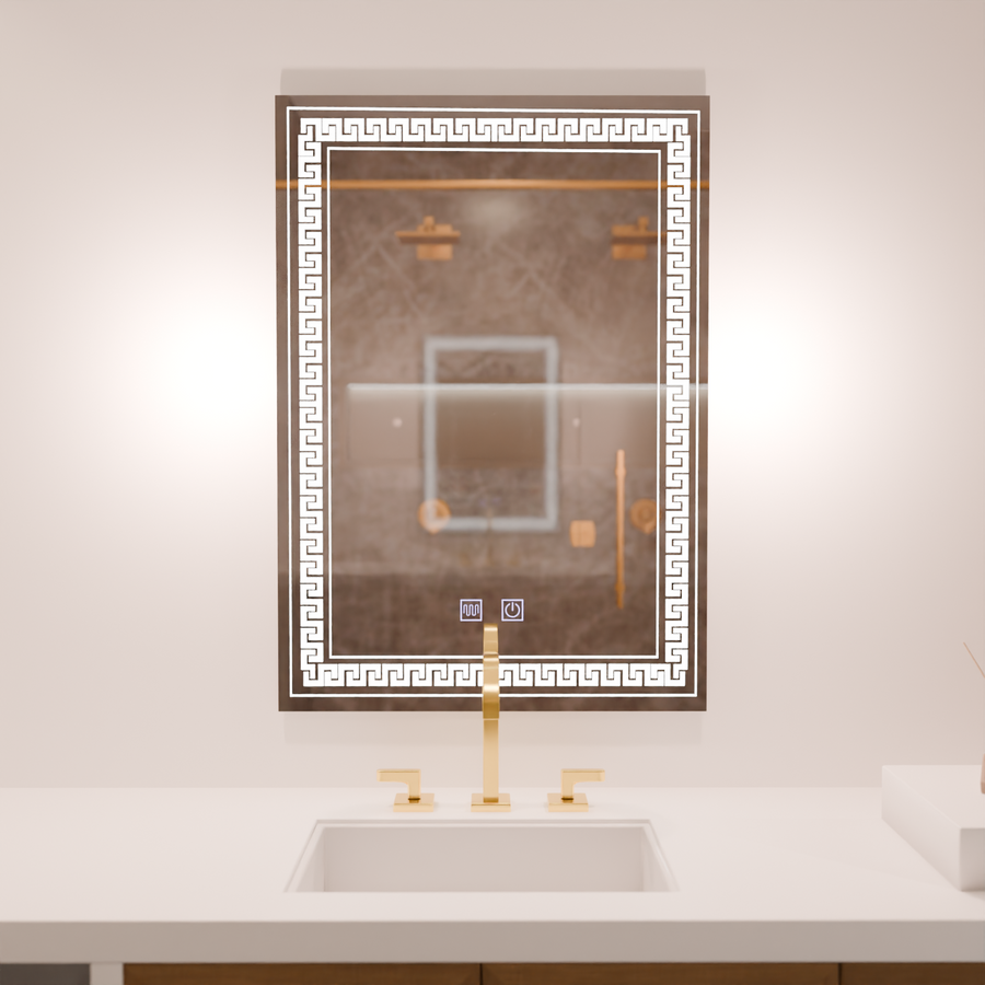 Specchio LED rettangolare, 60x80cm, Touch Vivido, Sistema Demister, Specchi Dimmerabili Korman E Titolo predefinito Alessandro Design