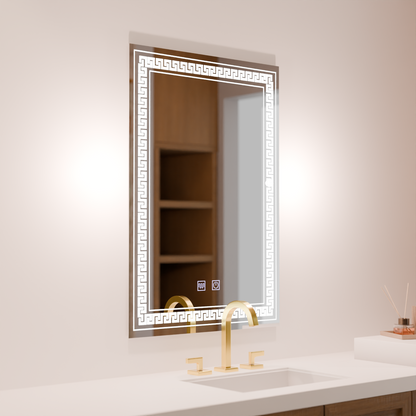 Specchio LED rettangolare, 60x80cm, Touch Vivido, Sistema Demister, Specchi Dimmerabili Korman E Titolo predefinito Alessandro Design
