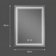 Specchio LED rettangolare, 60x80cm, Touch Vivido, Sistema Demister, Dimmerabile