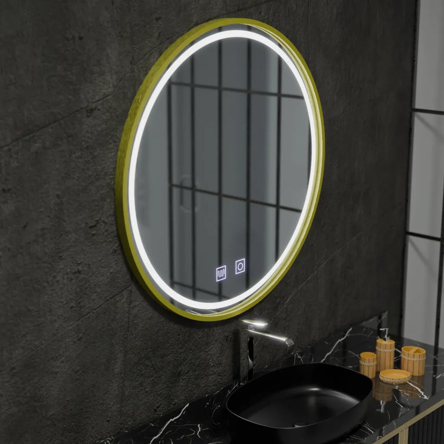 Specchio rotondo a LED, 50 cm, Glanz Touch, sistema Demister, specchi dimmerabili Korman E Titolo predefinito Alessandro Design