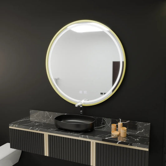 Specchio rotondo a LED, 50 cm, Glanz Touch, sistema Demister, specchi dimmerabili Korman E Titolo predefinito Alessandro Design
