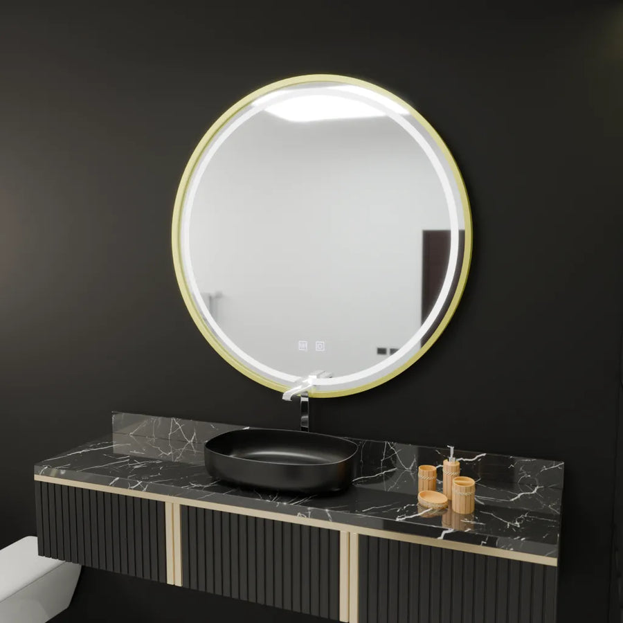 Specchio rotondo a LED, 50 cm, Glanz Touch, sistema Demister, specchi dimmerabili Korman E Titolo predefinito Alessandro Design