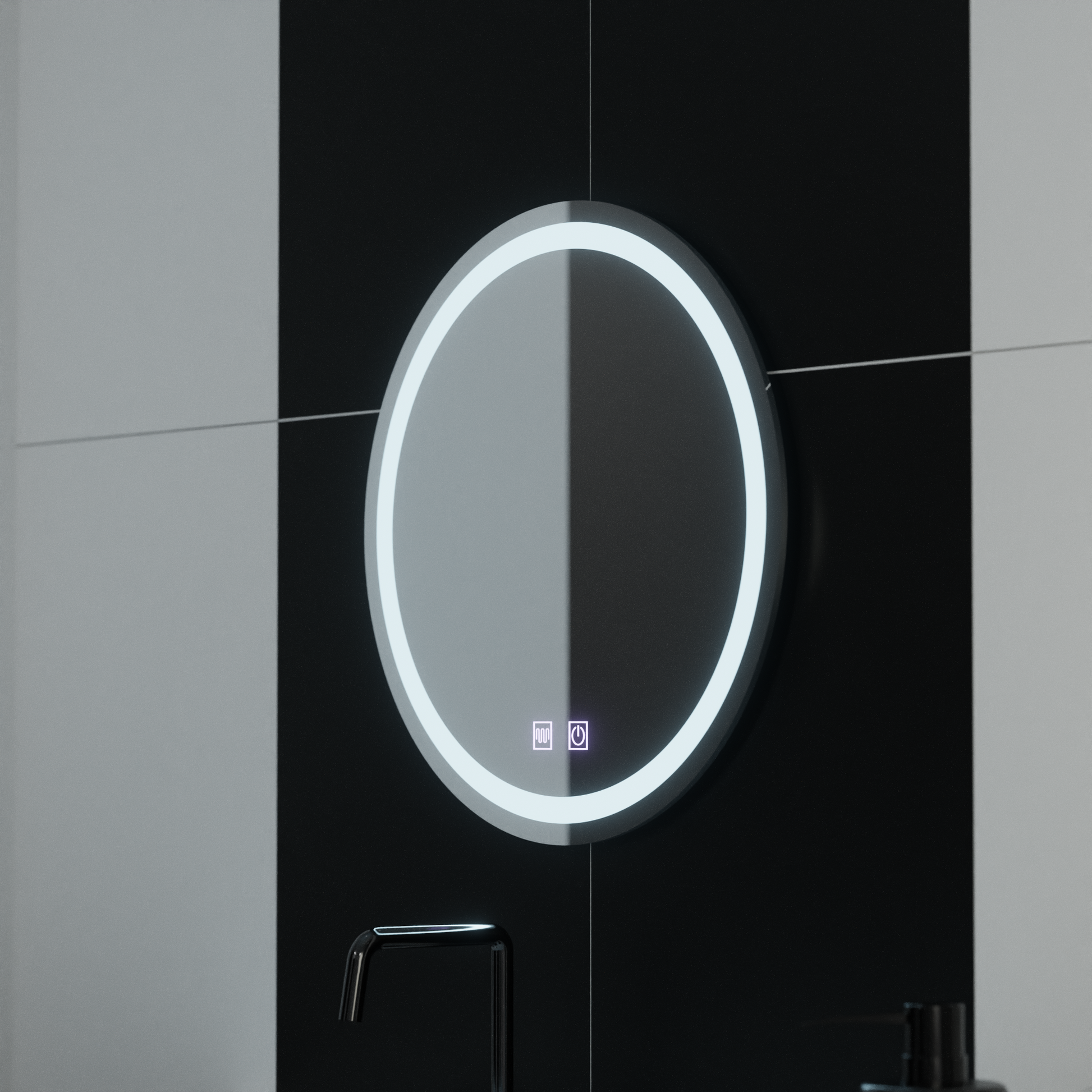 Oglinda LED Rotunda 50cm Lucea Touch Sistem Dezaburire Oglinzi Korman E Default Title Alessandro Design