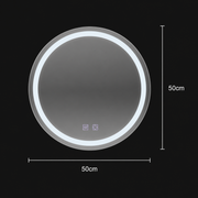 Oglinda LED Rotunda 50cm Lucea Touch Sistem Lumina Rece Dezaburire