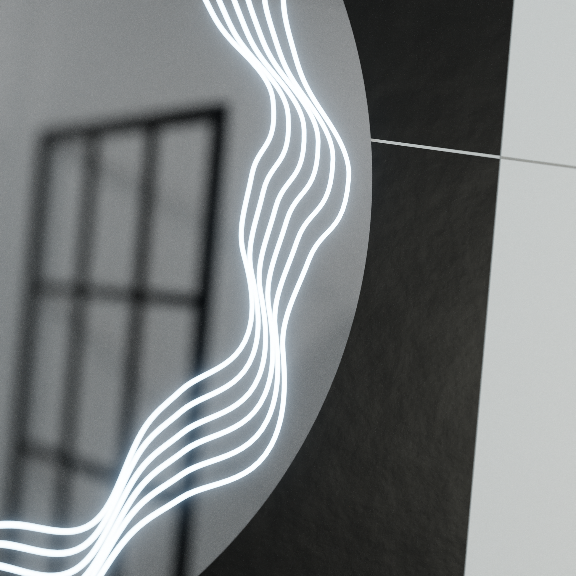 Specchio rotondo a LED 60 cm, Flusso Touch, sistema Demister, specchi dimmerabili Korman E Titolo predefinito Alessandro Design
