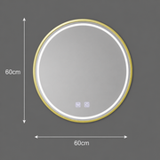 Specchio rotondo a LED, 60 cm, Glanz Touch, sistema Demister, dimmerabile