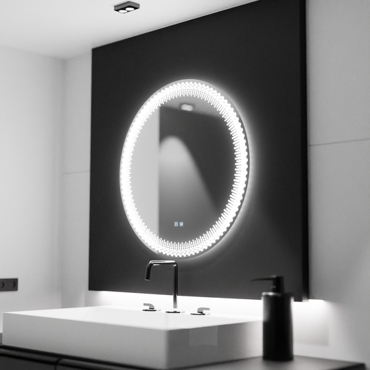 Specchio rotondo a LED 60 cm, Stellaire Touch, sistema Demister, specchi dimmerabili Korman E Titolo predefinito Alessandro Design