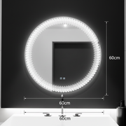 Specchio rotondo a LED 60 cm, Stellaire Touch, sistema antiappannante, dimmerabile