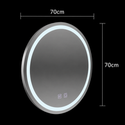 Specchio rotondo a LED, 70 cm, Lucea Touch, Sistema Demister, Dimmerabile