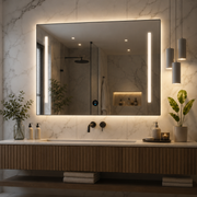 Specchio Giga LED, 80x60cm, Silver, Touch, luce 6000K