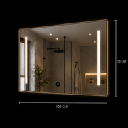 Specchio Giga LED, 80x60cm, Silver, Touch, luce 6000K