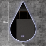 Oglinda LED Touch River, 52W, Sistem Dezaburire, 80X120cm, Forma de Picatura