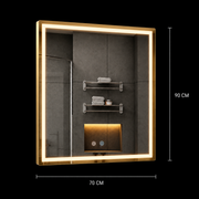 Specchio Giga LED, 80x60cm, Silver, Touch, luce 6000K