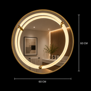 Specchio Giga LED, 80x60cm, Silver, Touch, luce 6000K