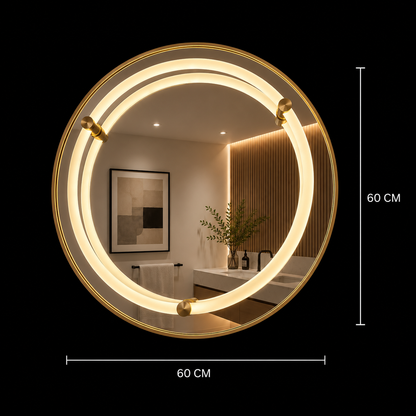 Specchio Giga LED, 80x60cm, Silver, Touch, luce 6000K