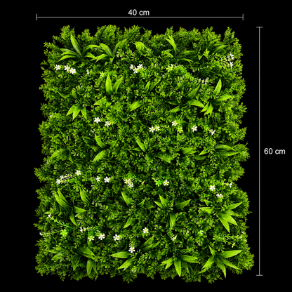 Planta Artificială  Panou de Gard Viu Frunze de Piersic Mix, 40 x 60 cm, Verde