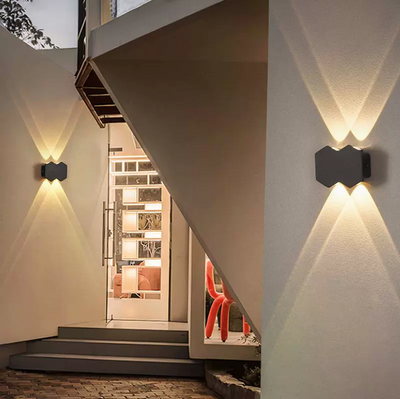 Applique LED da Esterno e Interno, 4 Sorgenti x 1W, IP65, ABS, Nero, 3000K