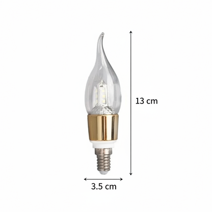 Bec LED E14 Lumanare, 12W, Lumina Calda, 3000K, Auriu