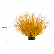 Planta Artificială Tufă de Iarbă Tip Ceapă Curbată, 38 cm, Densitate Medie, Galben si Portocaliu, Fara Ghiveci