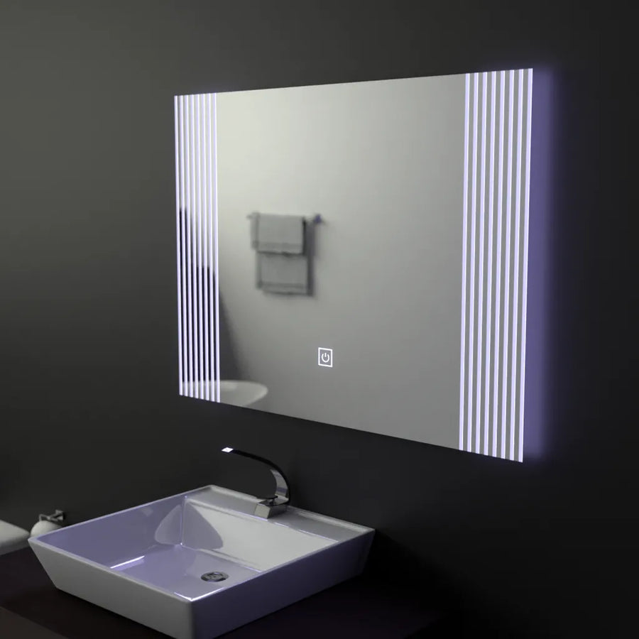 Specchio LED rettangolare, 80x60cm, Infinity Frame Basic Touch 1005S-20A Titolo predefinito Alessandro Design