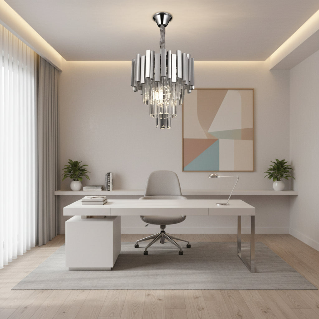 Lampadario in Cristallo BLOIS Nobile 5xE14, Diametro 40cm, Cromo, Altezza Regolabile Lampadari in Cristallo Titolo predefinito Alessandro Design