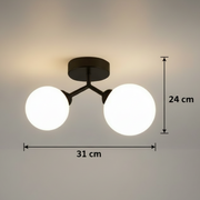 Lustra cristal ORBS, 31cm, 2xG9, Globuri, Negru