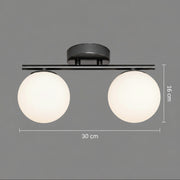 Lustra LED si cristal ORI, 30cm, 2xG9, Globuri, Negru