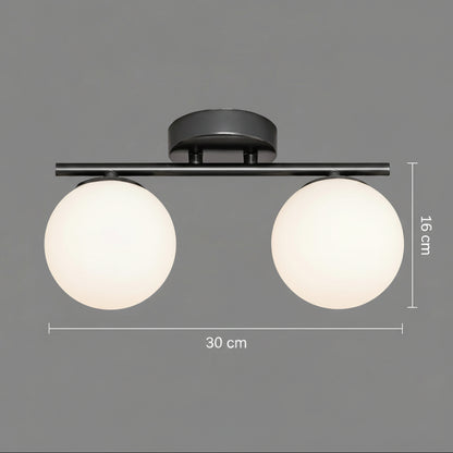Lustra LED si cristal ORI, 30cm, 2xG9, Globuri, Negru