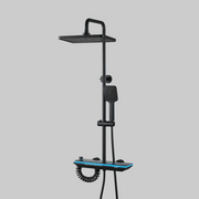 Colonna Doccia MARX, Metallo, Para Quadrato, Effetto Pioggia, 3 Funzioni, Installazione a Parete, Nero, Accessori Inclusi