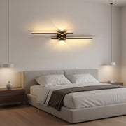 Aplica LED Decorativa FENG, 19W, 60cm, Lumina Calda / Neutra/ Rece, Negru, Metal si Acril