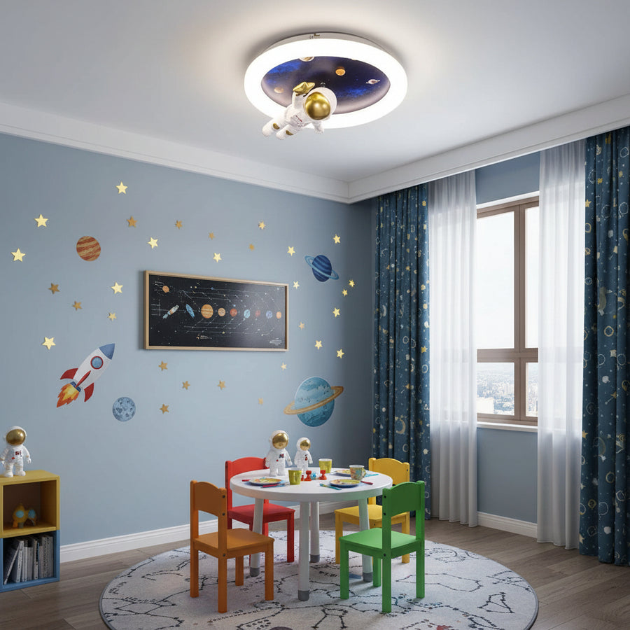 Lampadario LED con telecomando ASTRONAUT, 51W, luce Fredda/Calda/Neutra, Bianco Blu