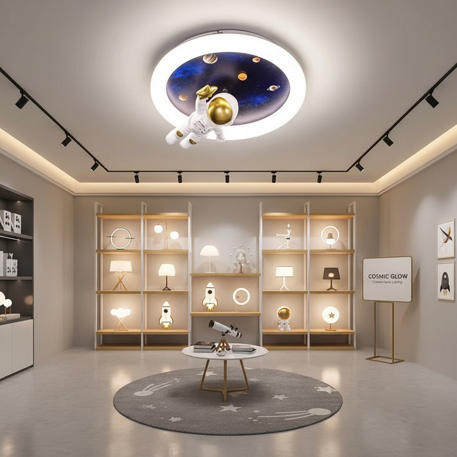 Lampadario LED con telecomando ASTRONAUT, 51W, luce Fredda/Calda/Neutra, Bianco Blu