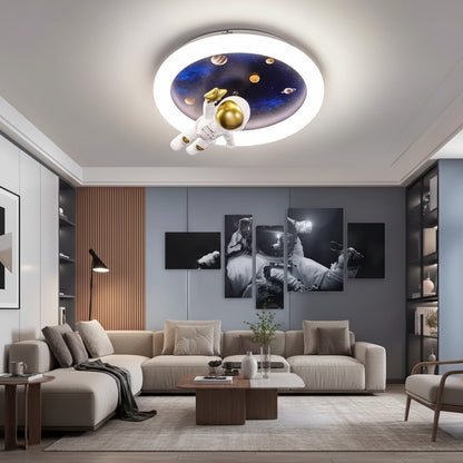 Lampadario LED con telecomando ASTRONAUT, 51W, luce Fredda/Calda/Neutra, Bianco Blu