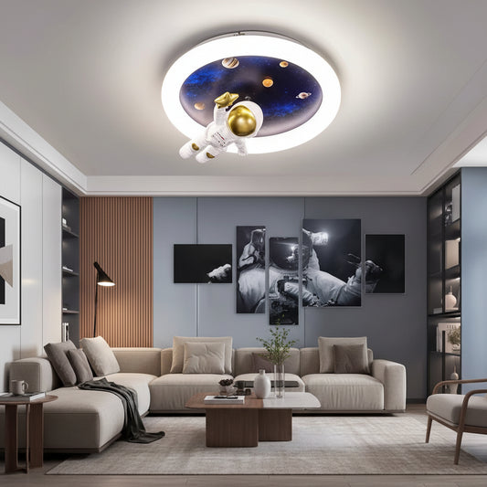 Lampadario LED con telecomando ASTRONAUT, 51W, luce Fredda/Calda/Neutra, Bianco Blu