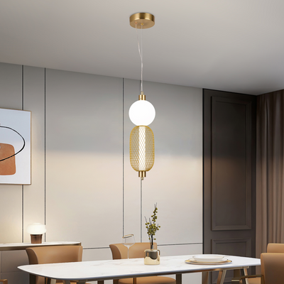 Lampadario LED a Sospensione LM550/2GD, 11W, Luce 3000/4000/6000K, Oro, Altezza Regolabile