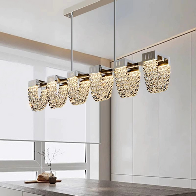 Lustra LED Suspendata, STRATUS Supremo, Cristal si Metal, 15W, Lumina Rece/Calda/Neutra 3000K/4000K/6000K, Iluminat Luxos