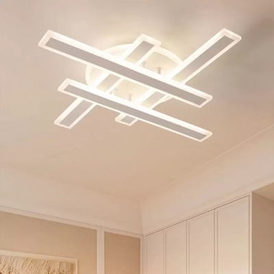 Lampadario LED con Telecomando LT755/4BK 85W, Lineare, Luce Fredda/Calda/Neutra, Dimmerabile, Nero