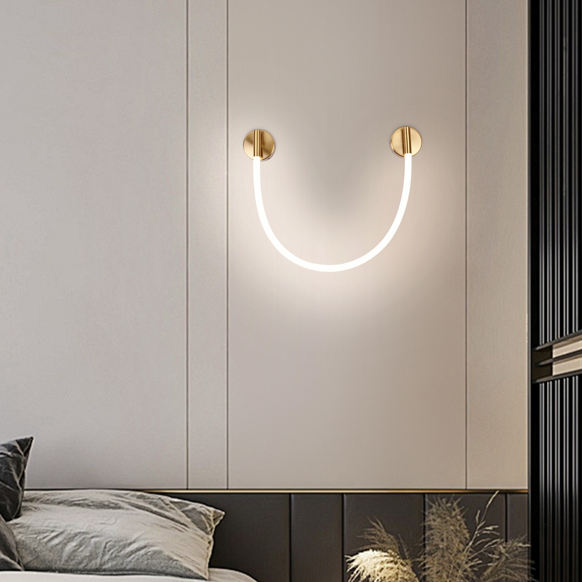 Lampada da parete a LED, 110 cm, 3000K/4000K/6000K, Lampada da parete per interni color oro Titolo predefinito Alessandro Design