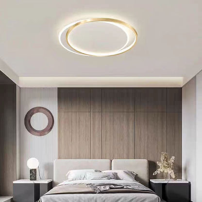 Lampadario LED con telecomando SOLARA 51W, 2 Cerchi, Luce Fredda/Calda/Neutra, Dimmerabile, Lampadari LED Bianco Oro con Telecomando Titolo predefinito Alessandro Design